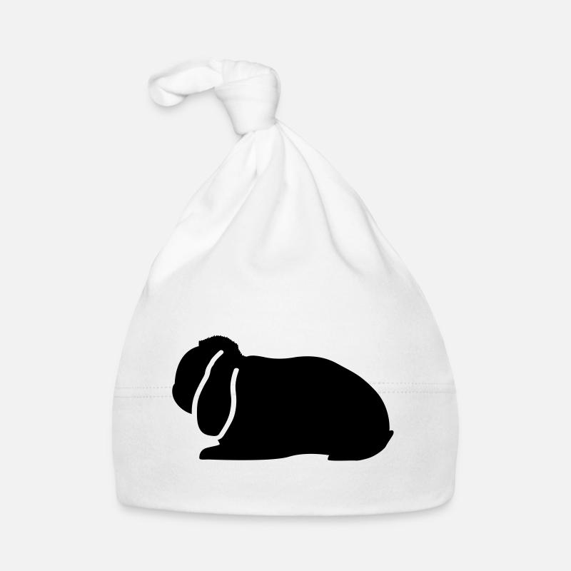 NHD emblem Dwarf Lop rabbit ram - Organic Baby Cap - white