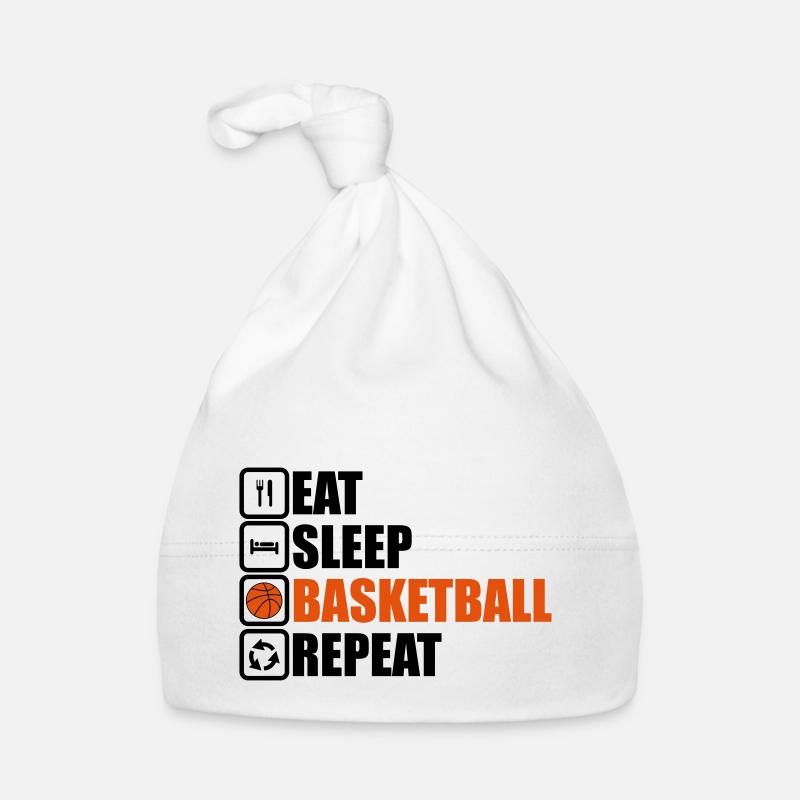 basketball,basketteur, basket, basketteuse - Bonnet bio Bébé - blanc