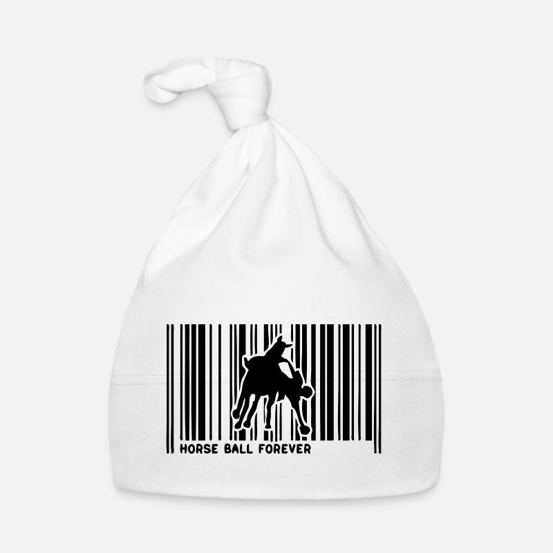 Barcode-Pferd Pferd Ball cavalier1 - Baby Bio-Mütze - Weiß