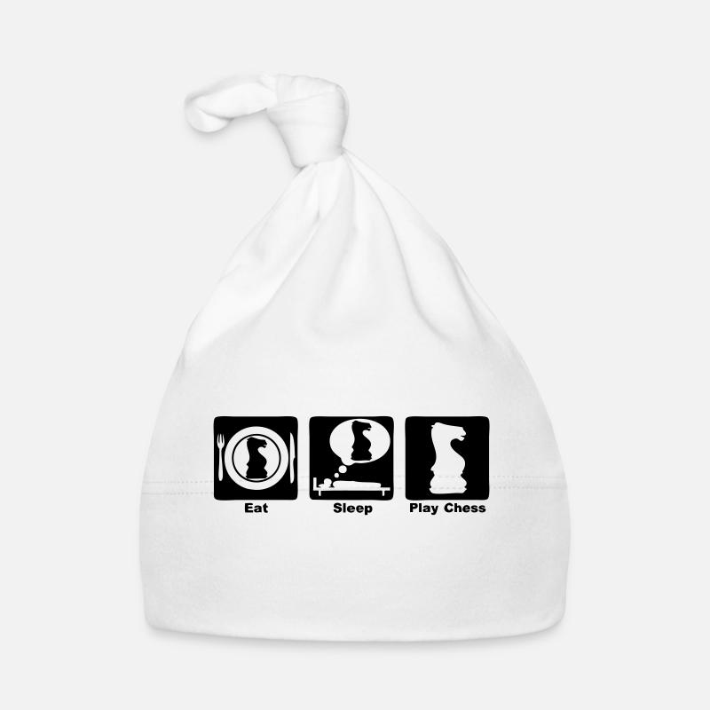 eat sleep play chess Organic Baby Cap