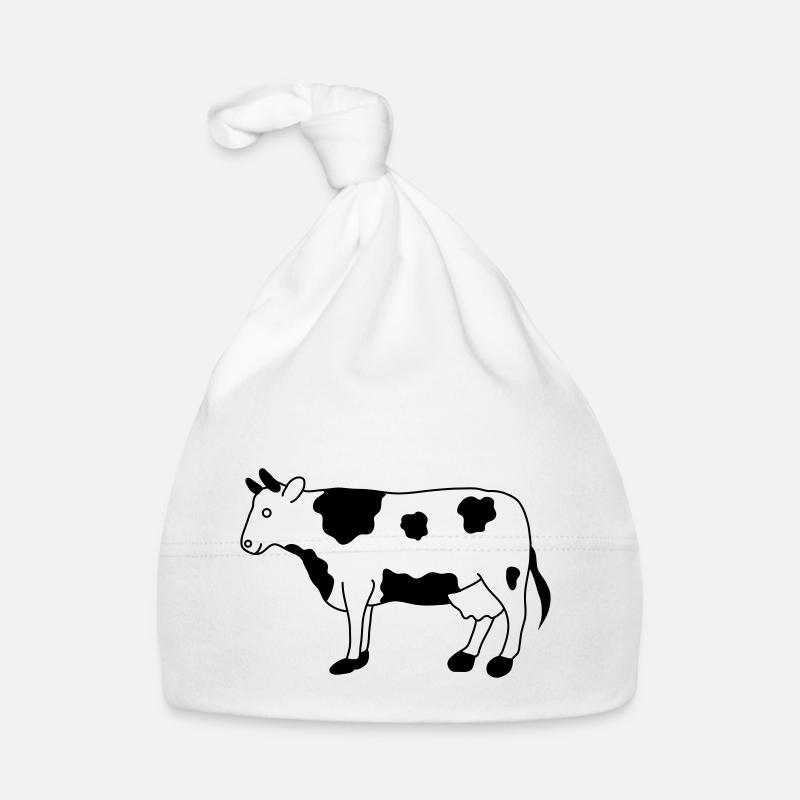 Kuh - Baby Bio-Mütze - Weiß