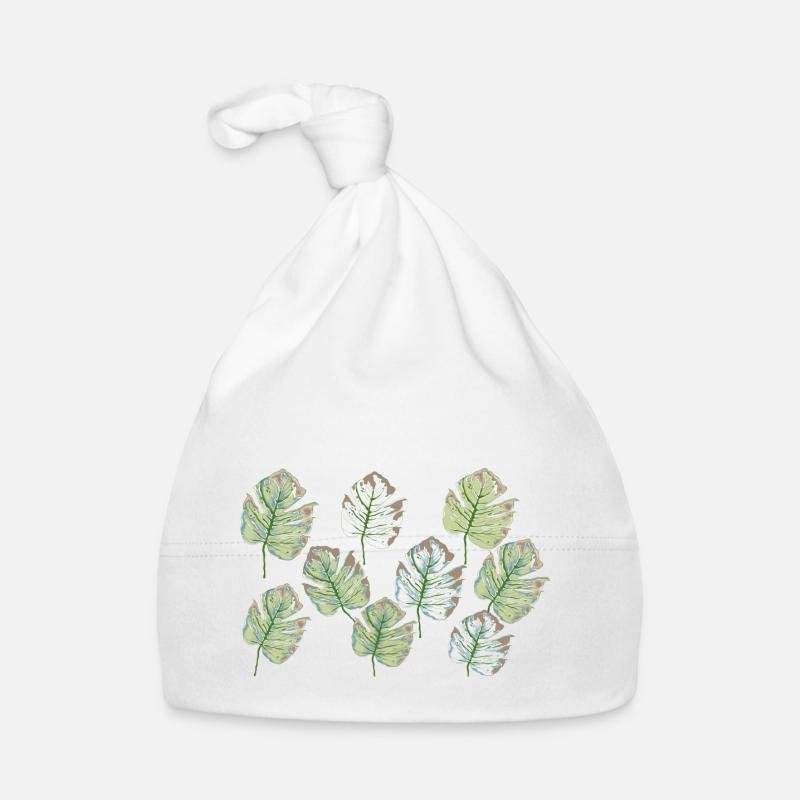 foliage pattern Organic Baby Cap