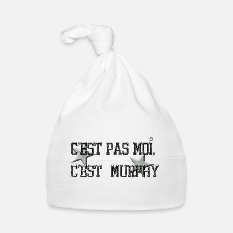 c est pas moi c est_ murphy by customstyle - Bonnet bio Bébé - blanc