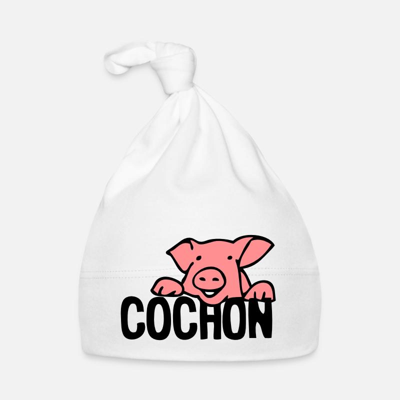 cochon pig tete 28054 - Bonnet bio Bébé - blanc