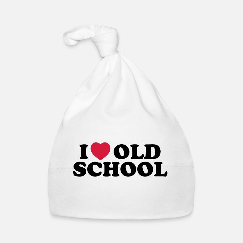 I love old school - Baby Bio-Mütze - Weiß