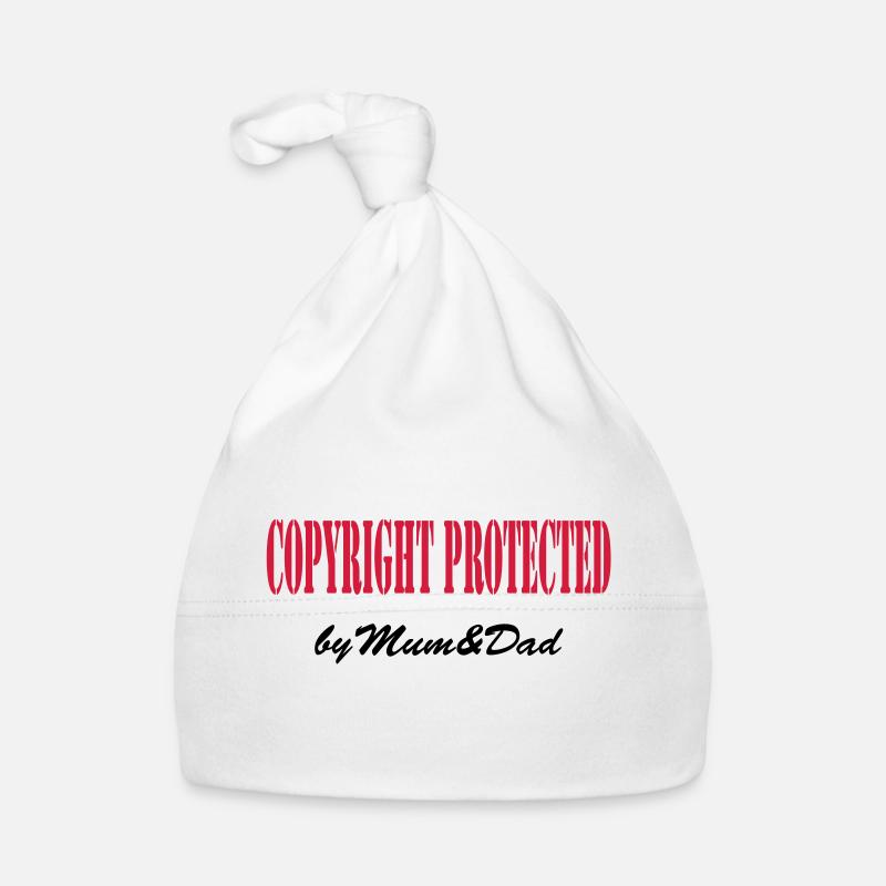 copyright protected by mum and dad Organic Baby Cap