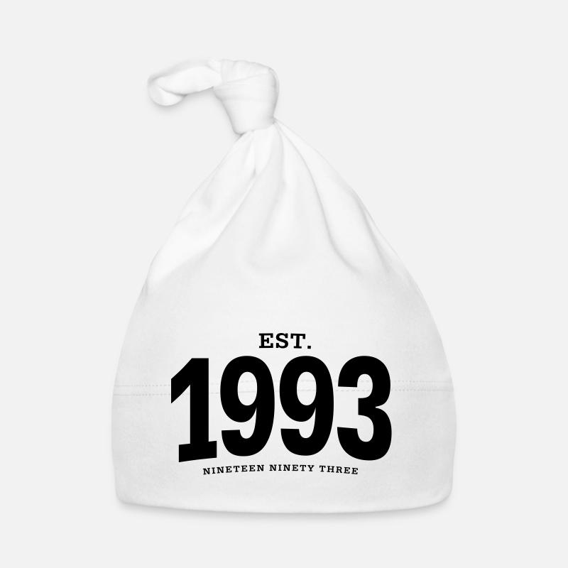 EST. 1993 Nineteen Ninety Three - Organic Baby Cap - white