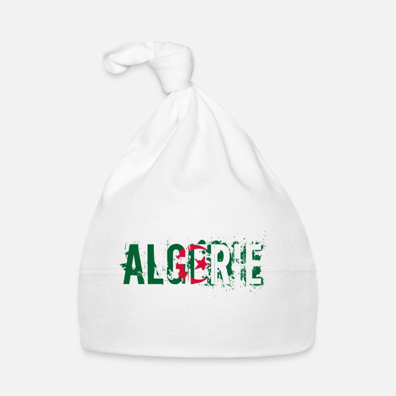 logo_flag_grunge_algerie_2 - Bonnet bio Bébé - blanc