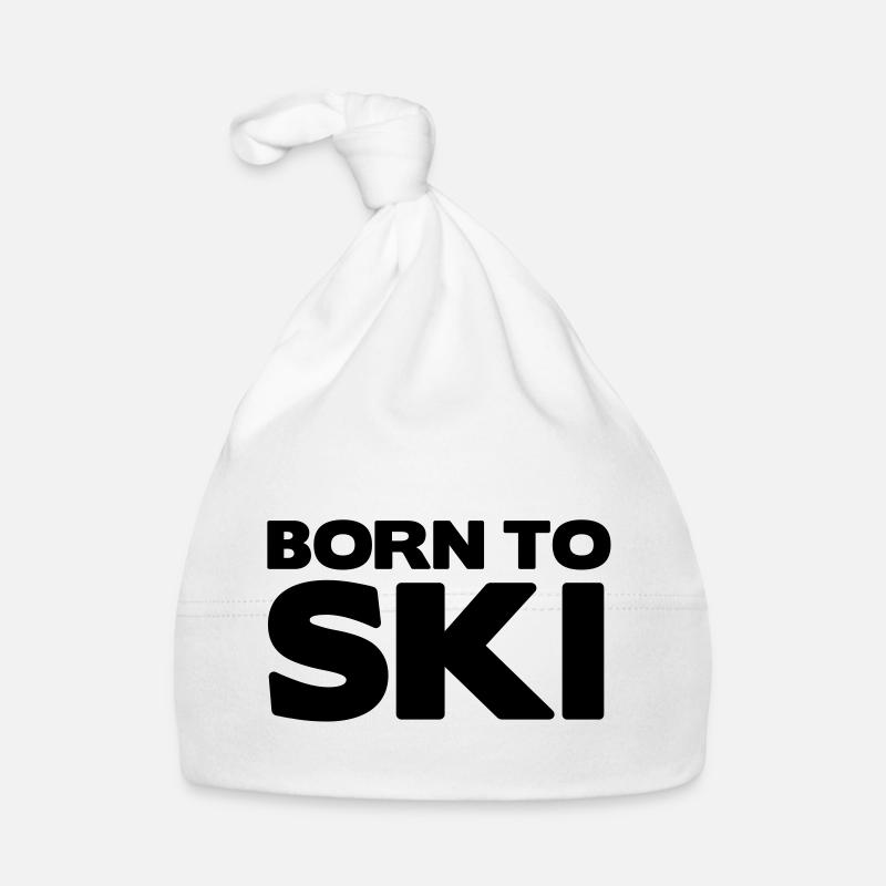 BORN TO SKI - Bonnet bio Bébé - blanc