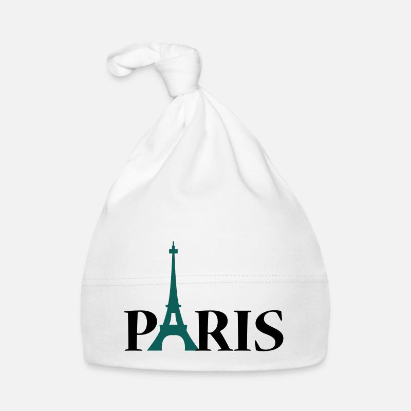 Paris Eiffeltoren / Eiffeltower / Tour Eiffel - Bonnet bio Bébé - blanc