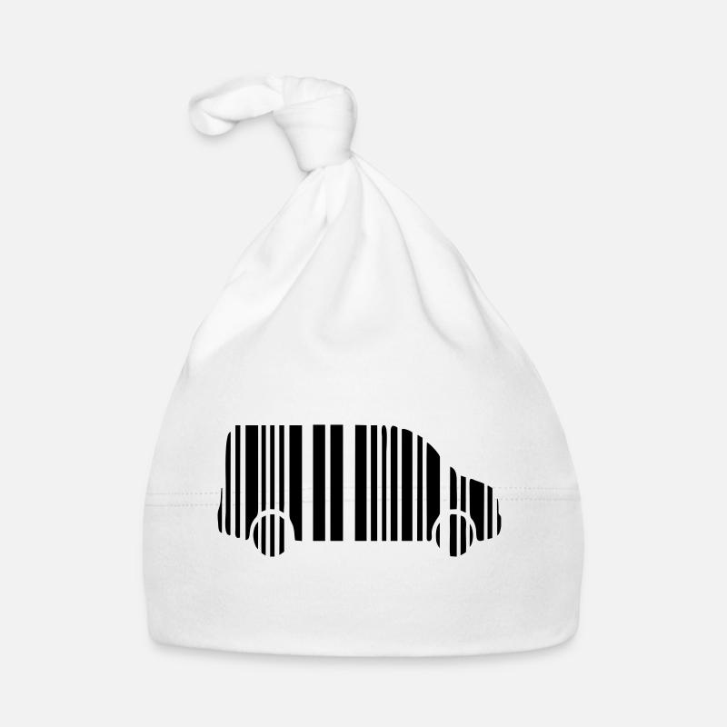 camper van strichcode - Baby Bio-Mütze - Weiß