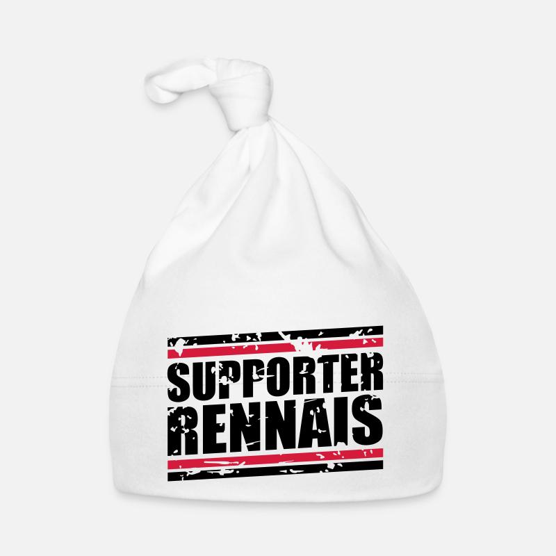 Supporter Rennais vintage - Bonnet bio Bébé - blanc