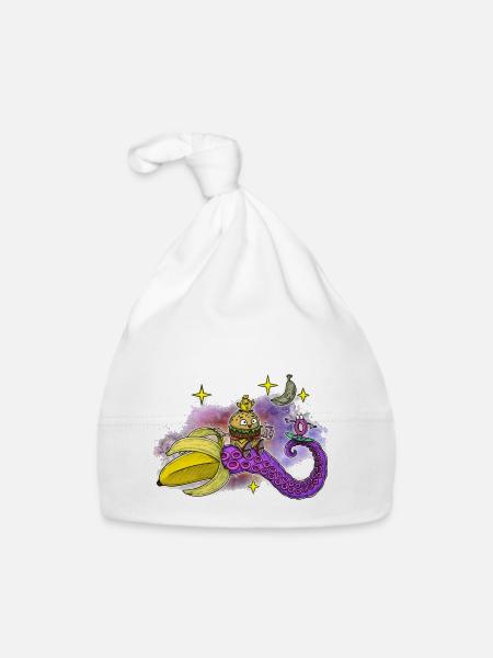Space Banana - Baby Bio-Mütze - Weiß - Vorne