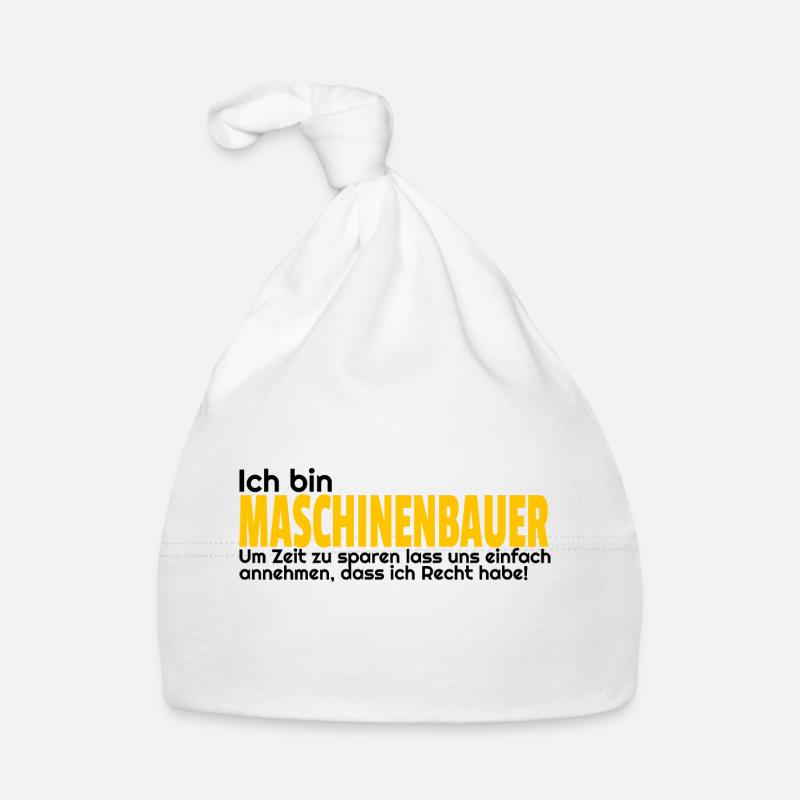 Maschinenbau Geschenkidee fun Ingenieur Maschbau Baby Bio-Mütze