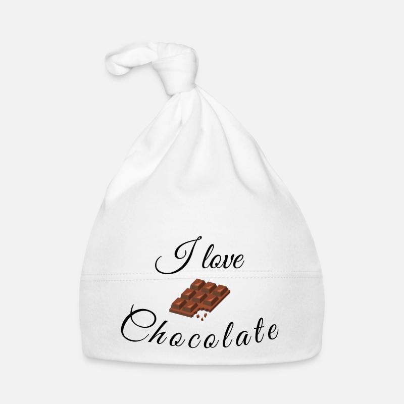 I love Chocolate Idée cadeau Grignotage chocolat Bonnet bio Bébé
