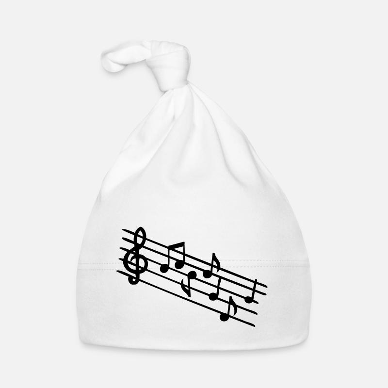 symbole de note de musique - Bonnet bio Bébé - blanc
