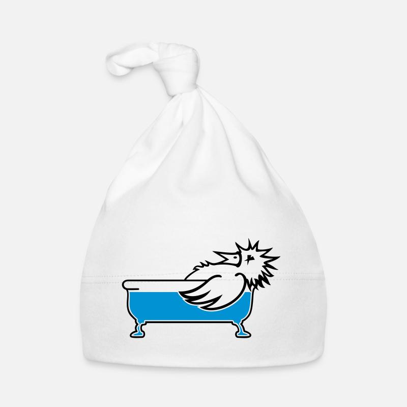Vogel in der Wanne / bird in bathtub (2c) Organic Baby Cap