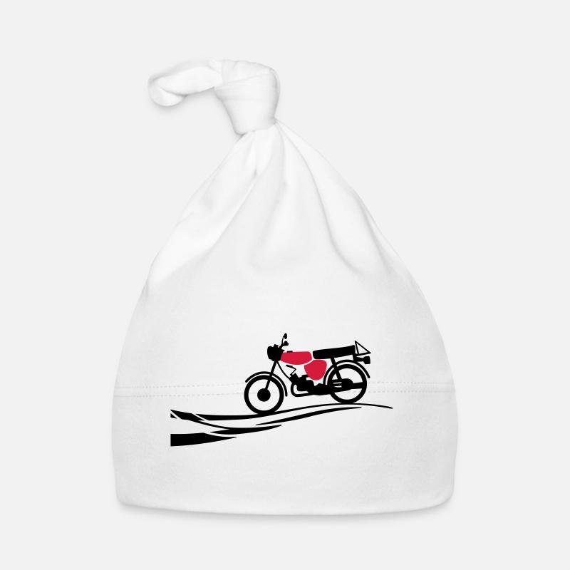 Fahrzeug - Simson S51 - Baby Bio-Mütze - Weiß