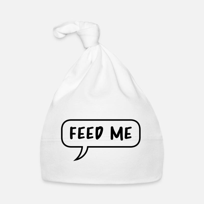 Speech Bubble Talk Bande dessinée dessinée Feed Me logo desig Bonnet bio Bébé