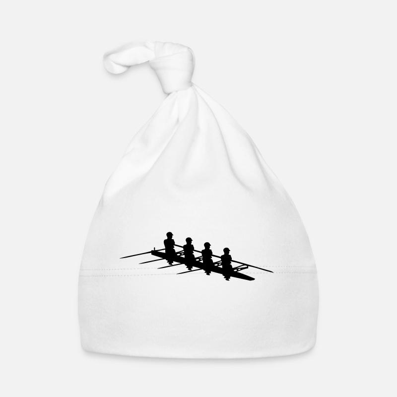 quatre de couple aviron rowing quad scull - Bonnet bio Bébé - blanc