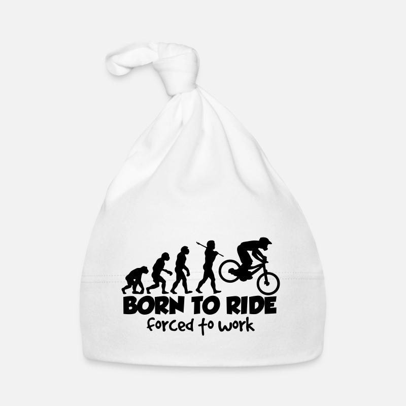 mtb downhill born to ride forced to work - Bonnet bio Bébé - blanc