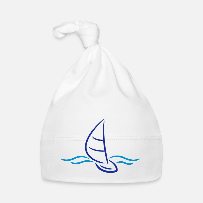 Sailing Boad And Waves Logo Organic Baby Cap