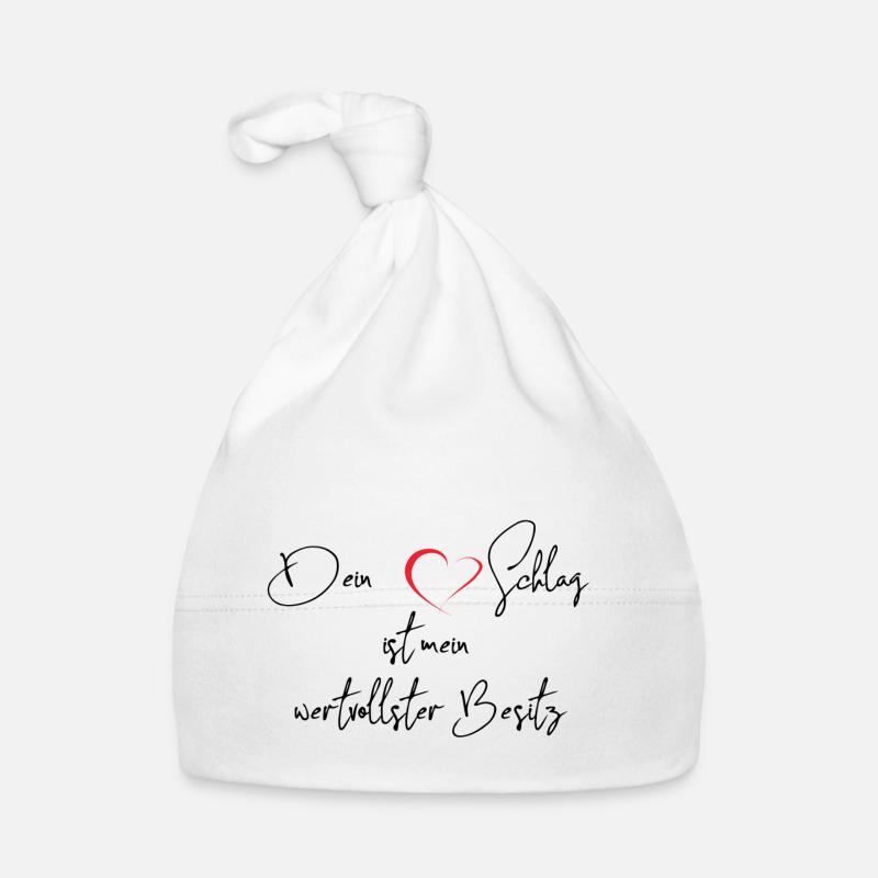 Dein Herzschlag - Bonnet bio Bébé - blanc