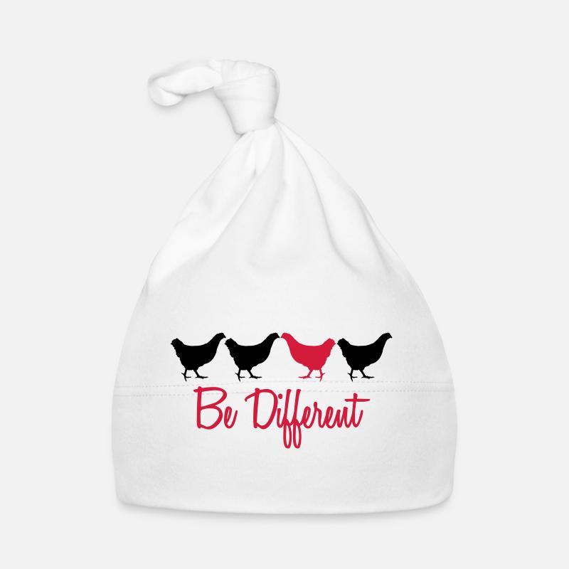 Be Different Huhn mit Text Baby Bio-Mütze
