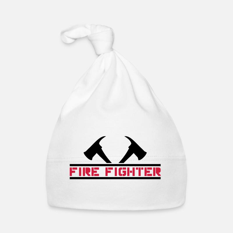 2 Feuerwehr Äxte Firefighter Baby Bio-Mütze