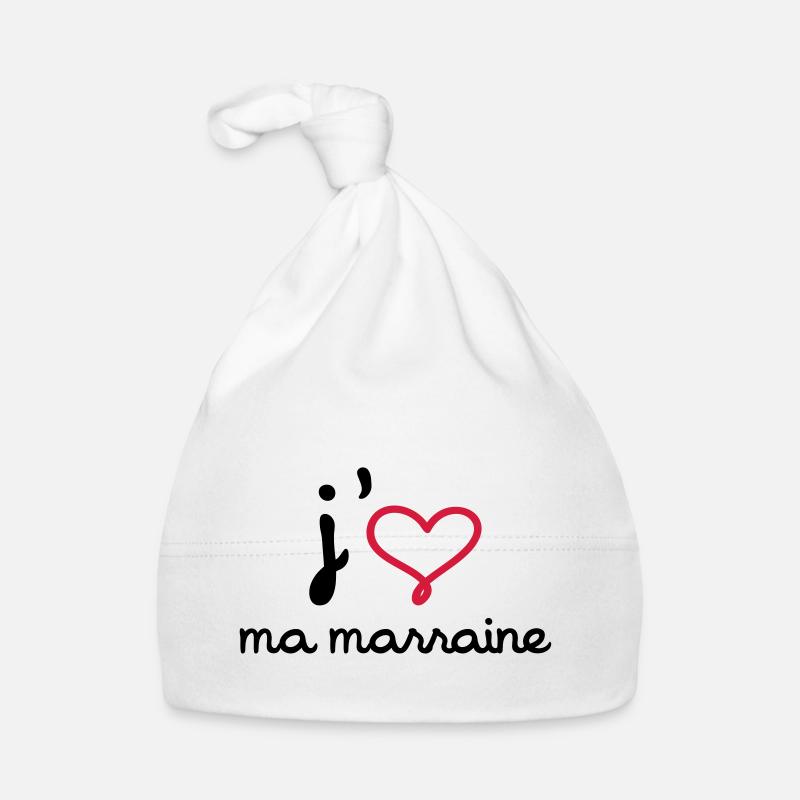 J'aime ma marraine - Bonnet bio Bébé - blanc