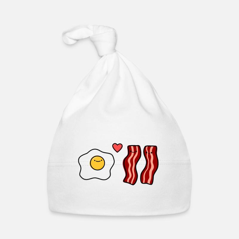 Bacon et oeuf - Bonnet bio Bébé - blanc