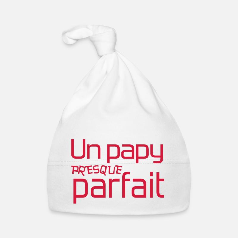 Papy / Grand-Père / Papi / Grand Pere / Drôle - Bonnet bio Bébé - blanc