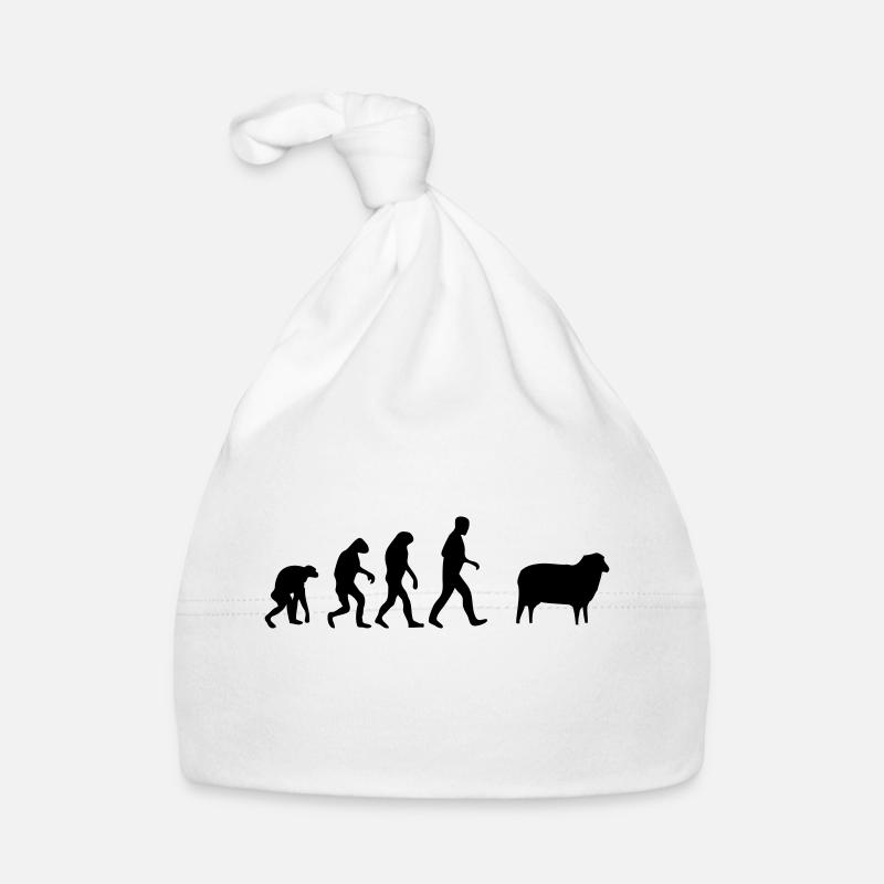 sheep evolution - Organic Baby Cap - white