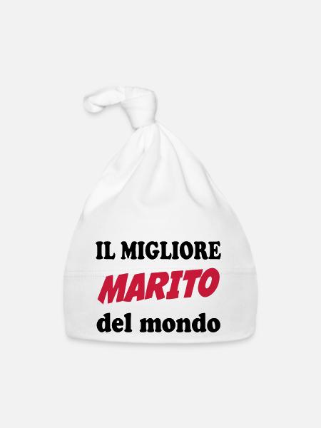 Il migliore marito del mondo 111 - Baby Bio-Mütze - Weiß - Vorne