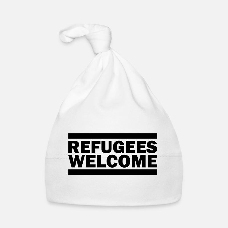 refugees welcome Organic Baby Cap