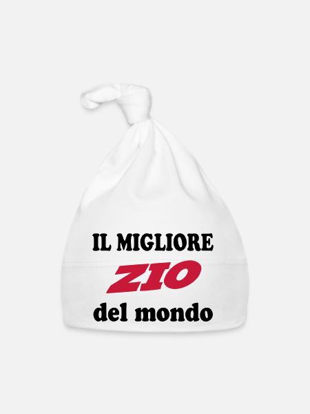 Il migliore zio del mondo - Bonnet bio Bébé - blanc - Devant