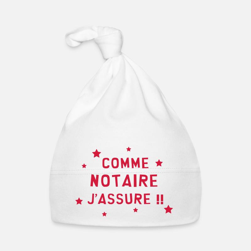 Clerc de notaire / Notaire / Justice / Droit - Bonnet bio Bébé - blanc