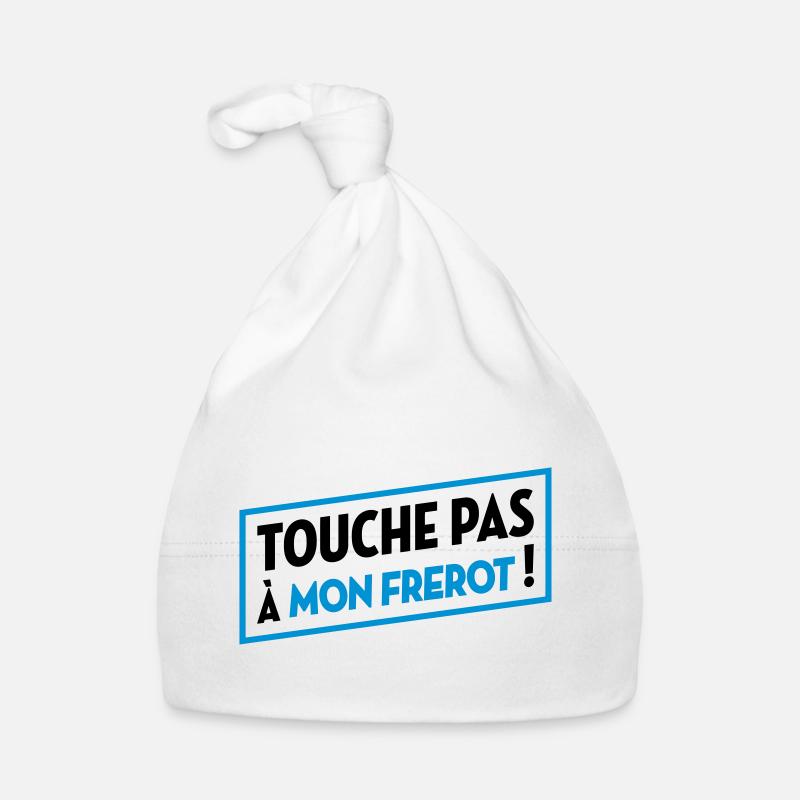 Frère / Frere / Bébé / Frérot / Naissance Frangin - Bonnet bio Bébé - blanc