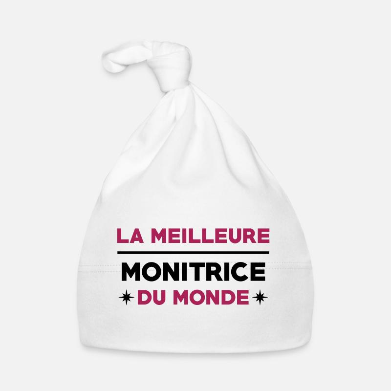 Moniteur / Monitrice / Mono / Formation / Ski - Bonnet bio Bébé - blanc