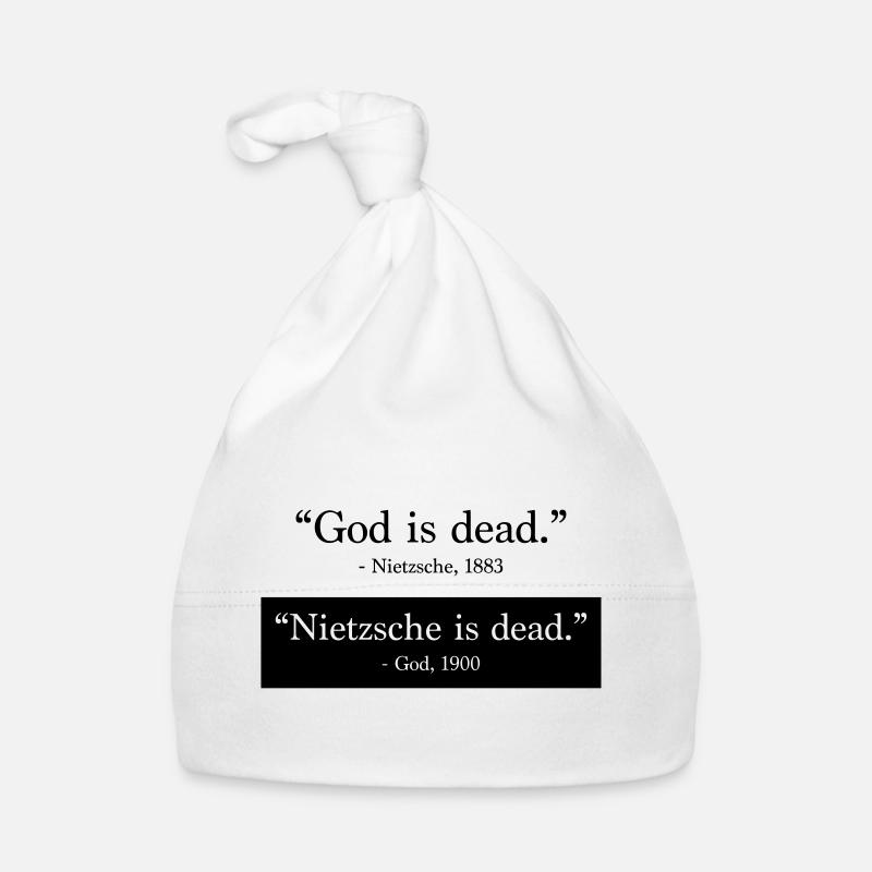 God is Dead - Nietzsche is dead - Bonnet bio Bébé - blanc