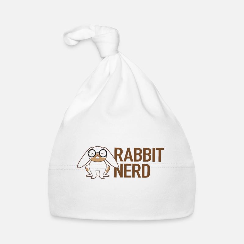 Nerd de lapin avec lapin blanc et brun Bonnet bio Bébé