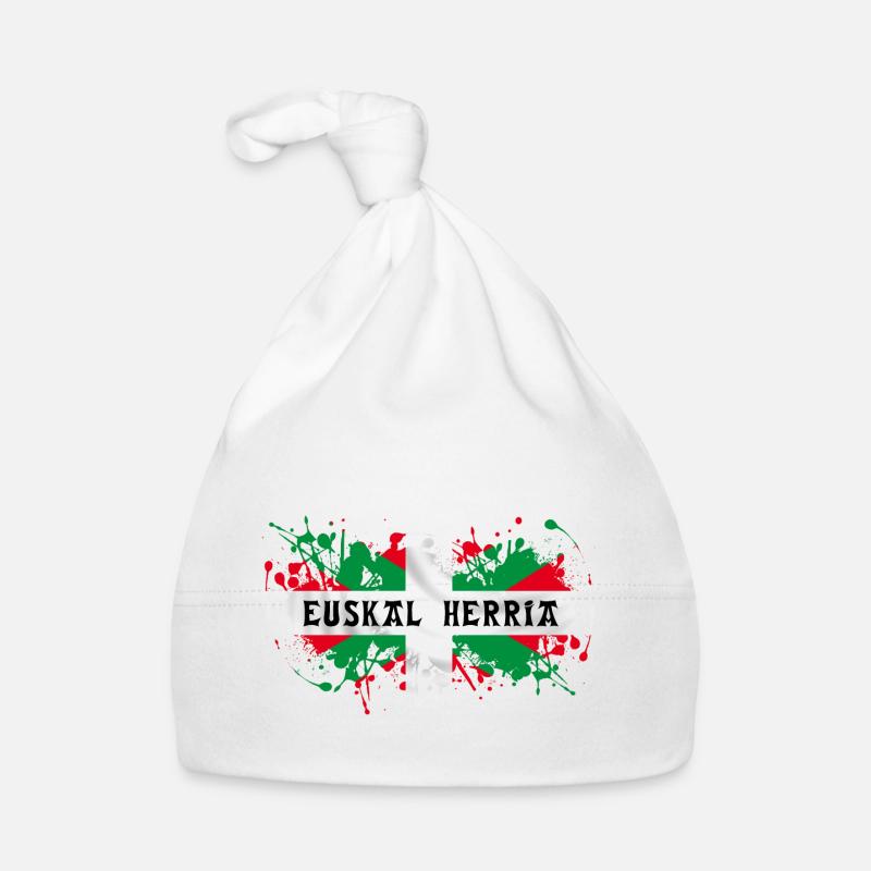 euskal herria - pays basque 59 - Bonnet bio Bébé - blanc