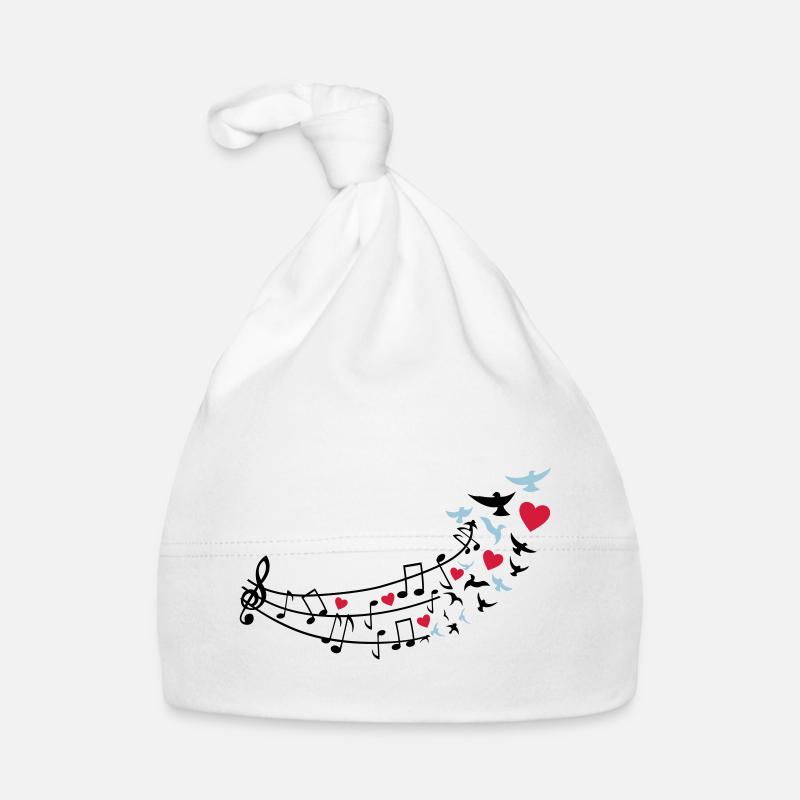 love_music_noten2 - Bonnet bio Bébé - blanc
