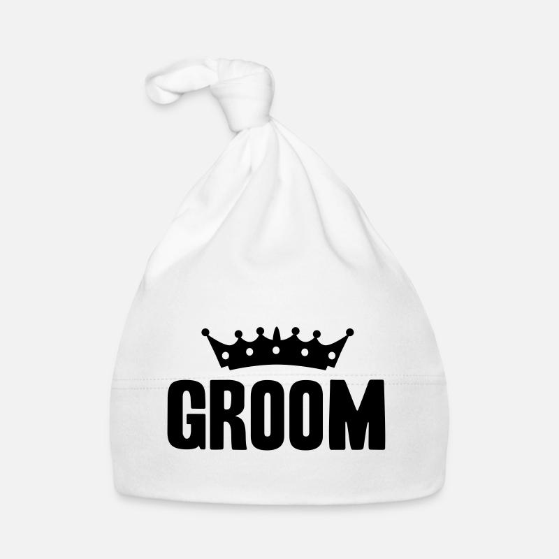 groom with crown - Bonnet bio Bébé - blanc