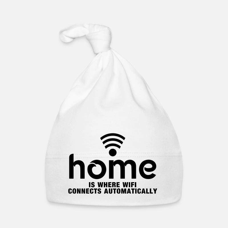 home is where the wifi connects automatically Organic Baby Cap