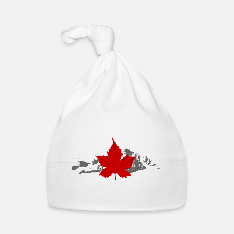 Canada - Maple Leaf & Mountain Baby Bio-Mütze
