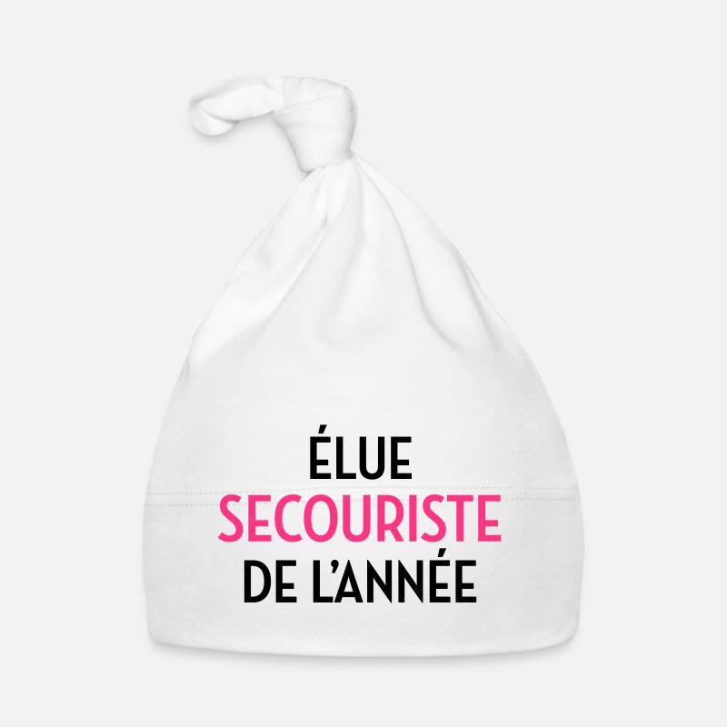 Secourisme / Secouriste / Secours / Secourir - Bonnet bio Bébé - blanc