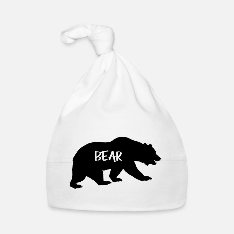 Bear - Organic Baby Cap - white
