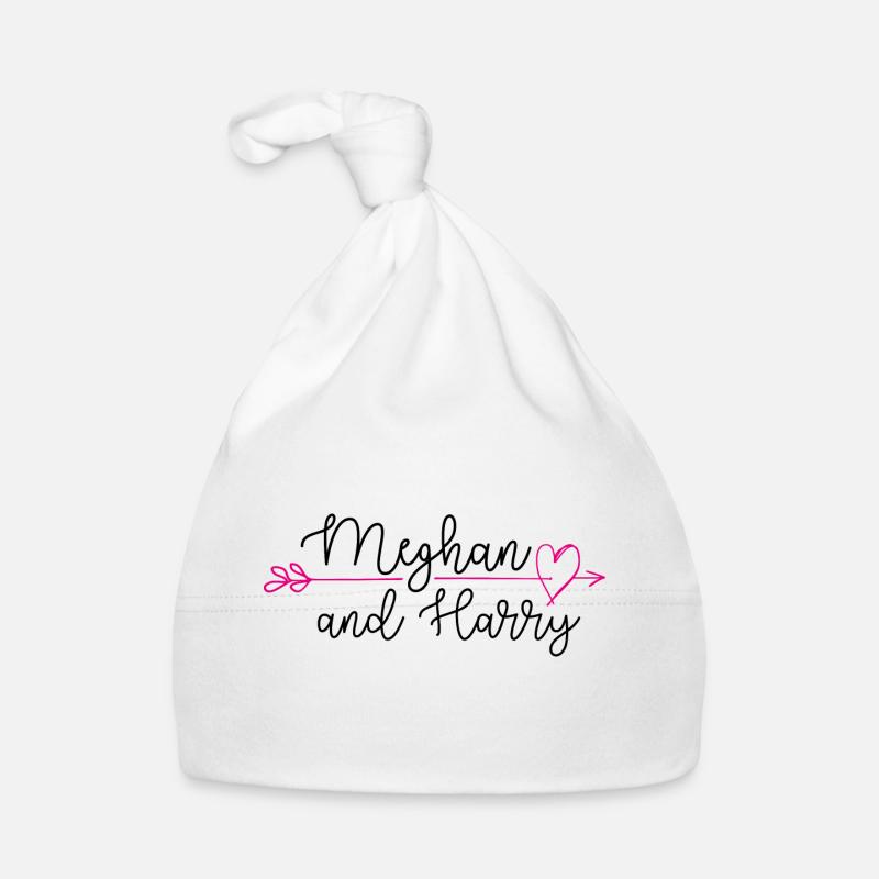 HT Royal Wedding Meghan Harry Arrow - Bonnet bio Bébé - blanc