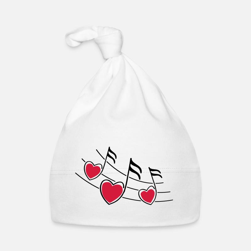 music hearts notes Baby Bio-Mütze